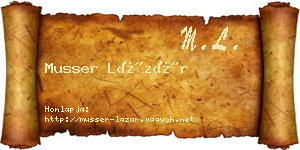 Musser Lázár névjegykártya